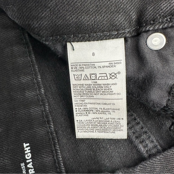 OLD NAVY High-Waisted O.G. Straight Jean Denim Shorts Womens 8 Black Roll Cuff - Picture 6 of 10